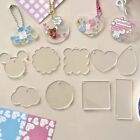 10PCS Flickering Gradient Acrylic Keychain Blanks Disc Clear Circle Variety DIY