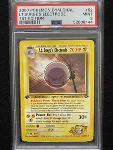 Pokemon Gym Challenge 2000 primera edición Lt. Surge's Electrode 52/132 PSA 9 como nuevo - Imagen 1 de 1