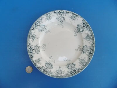 ANCIENNE ASSIETTE PLATE - n°5 - DECORS FLORAL BLEU - Photo 1/4