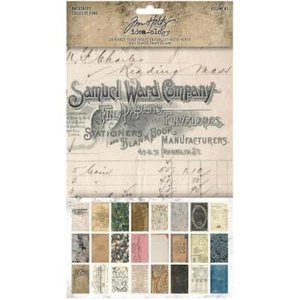 Tim Holtz Idea-ology 6"x10" telones de fondo cartulina de doble cara 24 un. - Volumen #1 - Imagen 1 de 3