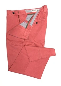 B45 ORVIS rosa weiche flache Vorderseite Chinohose Herren Größe 34/26 100 % Pima Baumwolle - Bild 1 von 9