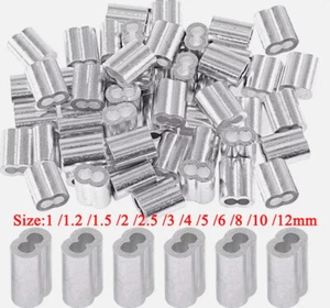 Drahtseil Aderendhülsen Klemmhülsen Crimpen Aluminium für Drahtseil 1mm-12mm - Picture 1 of 8
