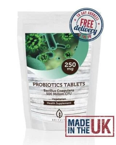 Probióticos Bacillus Coagulans 500 ml de UFC 250 mg tabletas BritVits GB - Imagen 1 de 12