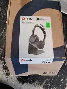 OPEN BOX Poly Voyager Focus UC Bluetooth Headset w/ Charging Stand B825 - Picture 1 of 6