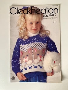 Vintage Cleckheaton Knitting Pattern No 364 Kids Knits 5 - 5 & 8 Ply Machinewash - Picture 1 of 6