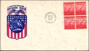 Scott 900 2 Cents Defense Ioor FDC Unaddressed Block Planty 900-45 - Picture 1 of 2