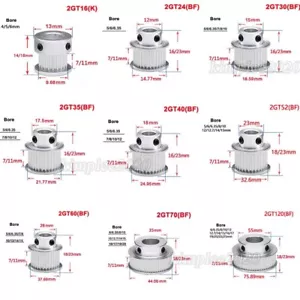GT2 Zahnriemenscheibe 60T-120T Synchronrad für Antriebsriemenbreite 6 mm 10 mm - Bild 1 von 13