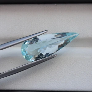 4.29 Carat Natural Blue Aquamarine Pear Cut Nice Lustre 21.5x18x5 MM - Bild 1 von 14