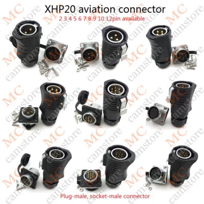 XHP20 2Pin~12Pin Waterproof Connector,Power Bulkhead RV Solar Panel Plug,IP67  - Image 1 of 4