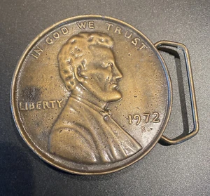 Hebilla de cinturón vintage 1972 S Penny grande edición limitada #332 - Imagen 1 de 3