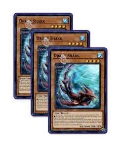 Yugioh! Drake Shark ROTA-EN002 (SR) 1st Ed 3x "XYZ/Shark Support" - Picture 1 of 1