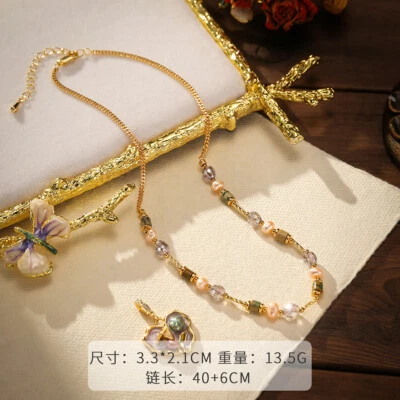 Collar Colgante Colorido Bohemio Perla Natural Mujer Cuentas Hecho a Mano Joyería Foto 1 de 4