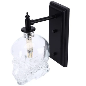 Vintage Wrought Iron Skull Wall Sconce with G9 Bulb for 110‑220V Spaces - Picture 1 of 10