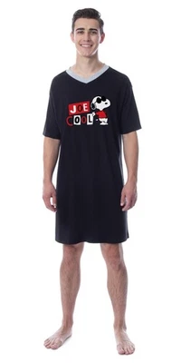 Peanuts Mens' Joe Cool Snoopy Classic Character Sleep Pajama Dress Shirt - Image 1 of 4