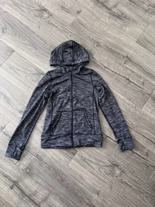 90 Degree By Reflex Space Black Thumbholes Girls Zip Up Hoodie Jacket Size L(12) - Picture 1 of 5