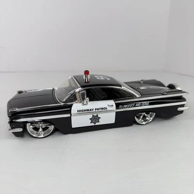 Jada Toy Highway Patrol 1:24 Scale 1959 Chevy Impala Lowrider Model Black Loose - Image 1 of 4
