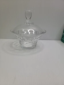 Vintage, 1970’s, Leaded Crystal, Clear Cut Glass Candy Dish with Lid & Finial. - Picture 1 of 5