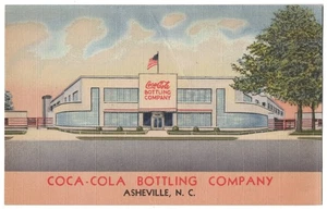 1940 Coca-Cola Bottling Co. - Leinen Werbe Postkarte - Asheville, N.C. - Bild 1 von 2