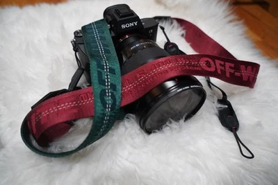 Adjustable Off White Camera Shoulder Strap w/ Quick Release for Canon Sony Nikon - Image 1 of 4
