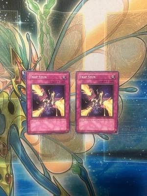 YUGIOH 2X TRAP STUN COMMON 1ST ED Edison Retro - Image 1 of 2