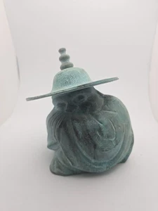 Sleeping Buddha Brass Peace Resting Statue Sleeping Altar Figurine VTG Patina - Picture 1 of 6