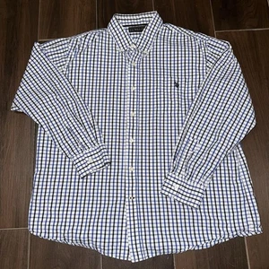 U S Polo Assn Men's Size XL Long Sleeve Button Down Plaid Shirt White/Blue/Blk. - Picture 1 of 9