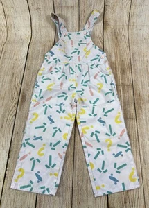 Vintage Joyeux Gamins Happy Kids Painters Bibs Overalls Colorful Size 3T Toddler - Picture 1 of 9