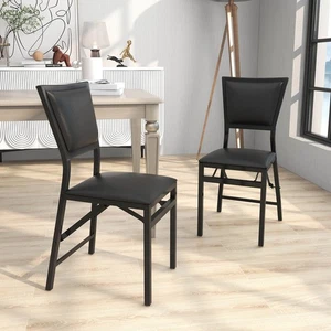 Metall Klappstuhl Esszimmerstühle Zuhause Restaurant Möbel Tragbar - 2er Set - Bild 1 von 6