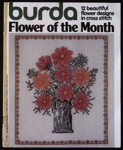 BURDA Flower Of The Month 12 Beautiful Flower Designs in Cross Stitch Pattern - Picture 1 of 3