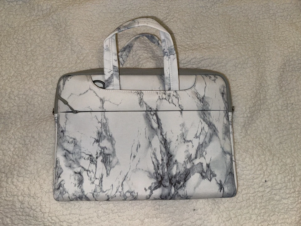 Bolsa com estojo de laptop com estampa de mármore, 15 polegadas, com alças - Imagem 1 de 4