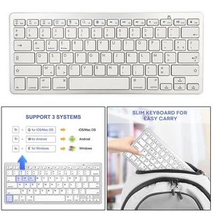 Ultra Thin 78 Key WirelESS German Keyboard Floating Button - Picture 1 of 7