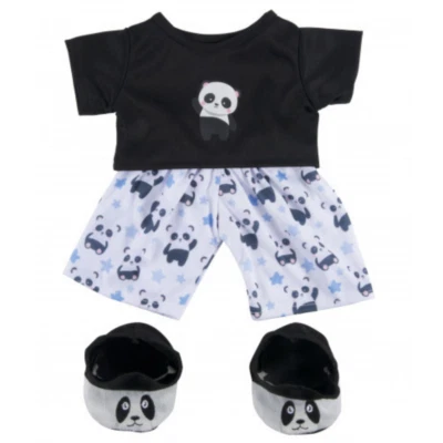 SPLODGE TEDDY PARTIES Panda Pyjama PJ & Hausschuhe passen 16"/40 cm BAUEN Sie Ihre eigene TEDDYBÄR KLEIDUNG