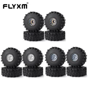 Aluminum 1.9 Beadlock Wheels Rim Hub Tires for 1/10 RC Crawler TRX4 TRX6 SCX10 - Picture 1 of 14