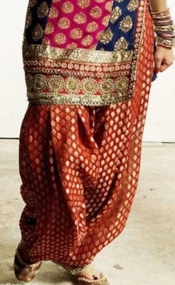 Salwar 665 Crepe Satin Cotton Assorted Colors Patyala Punjabi Large Size Salwar - Image 1 of 4