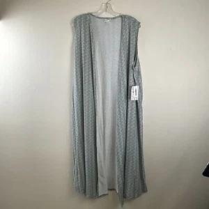 LuLaRoe Damen Joy Duster Weste Cardigan Größe L grünlich Farbe mit Formen neu mit Etikett - Bild 1 von 8