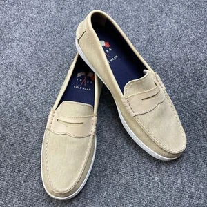 Cole Haan Herren Leinen Penny Halbschuhe Größe 8,5 Natur Beige Slipper C26282 - Bild 1 von 9