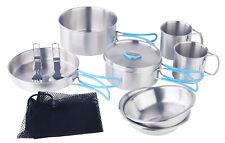 Traverse 9 piece Stainless Steel Camping Cookset