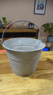 SEAU POT FLEUR  BASSINE CHAUDRON  ZINC BAIGNOIRE  GALVANISE JARDIN  JUS GRANGE - Photo 1/3
