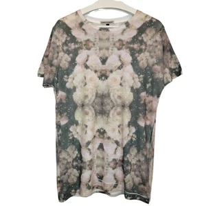 SIMEON FARRAR Kaleidoscope Pixel Tie Dye T-Shirt Cotton Crew Neck Made UK Pink - Picture 1 of 10