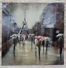 A rainy Day In Front of Eifel Tower Paris France 3-D Collectible Artwork Statue