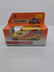 Vintage 1997 MATCHBOX 1-75 FORD AMBULANCE #25 Yellow New And Sealed Die-Cast Car - Picture 1 of 8