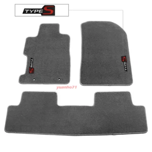 For 06-11 Honda Civic Gray Nylon Floor Mats Carpet Front Rear 3pcs Set w/ TYPE S - Picture 1 of 5