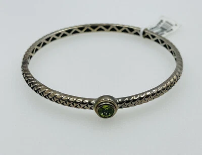 Brazalete Brazalete Effy Auténtico Plata de Ley y Oro 18k Peridoto Verde Foto 1 de 4