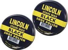 Lincoln Black Stain Wax Shoe Polish USMC Cleaner Can 2 1/8 oz. (2 PACK)