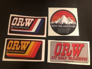 ORW OFF ROAD WAREHOUSE DECALS STICKERS 4PC SET ADVENTURE RACING - Picture 1 of 1