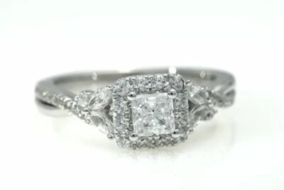 1/2Ct White Princess Cut Engagement Wedding Ring In Solid 925 Sterling Silver - Image 1 of 4