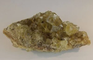 YELLOW FLUORITE CRYSTALS - 8 cm - HILTON MINE, ENGLAND 28486 - Picture 1 of 7