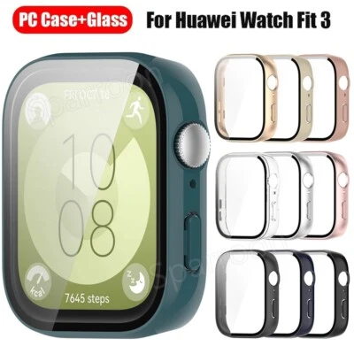 SPARROON Hülle Für Huawei Watch Fit 3 Smartwatch Schutzhülle Schutzglas Display PC Cover
