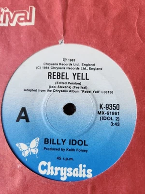 Billy Idol "Rebel Yell" 1983 CHRYSALIS Oz 7" 45rpm - Image 1 of 2
