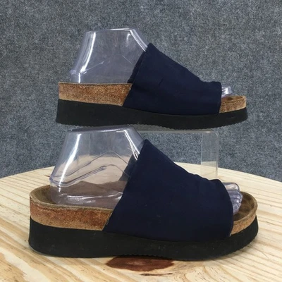 Sandalias Naot para mujer 39 plataforma Tampa estrecha deslizable azul punta abierta tacones de cuña Foto 1 de 4
